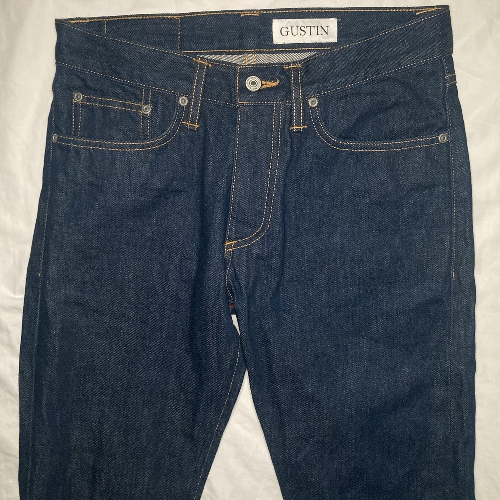 Gustin Jeans Mens Small 31x33 #172 Cone Mills Selvedge Denim Button Fly Indigo - Picture 3 of 8